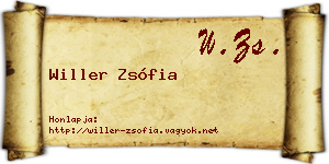 Willer Zsófia névjegykártya